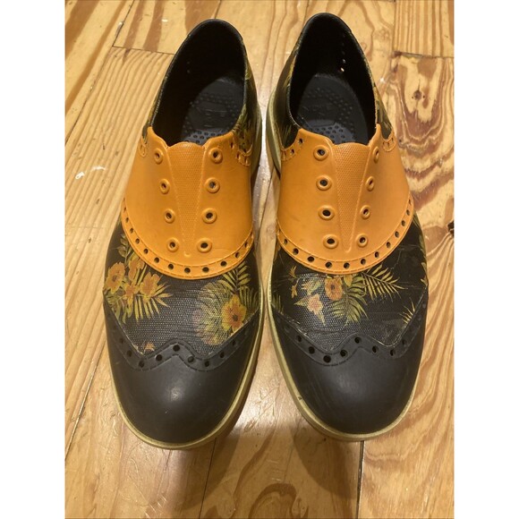Biion Golf Shoes Oxford Slip On Spikeless Floral Saddle Mens 6 Women 8 EU 40 - Picture 4 of 4